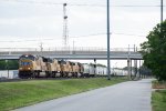 An eastbound manifest comes under the Firsw Street Bridge